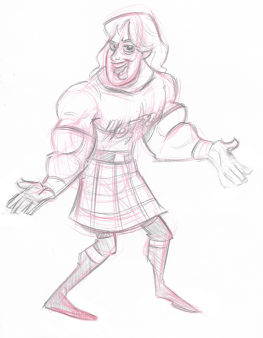 Cartoon Coach Sketch of Roddy Rowdy Piper