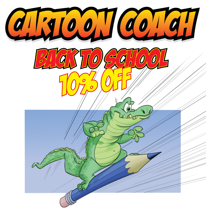 Cartoon Coach Back to School 2023 sale Header