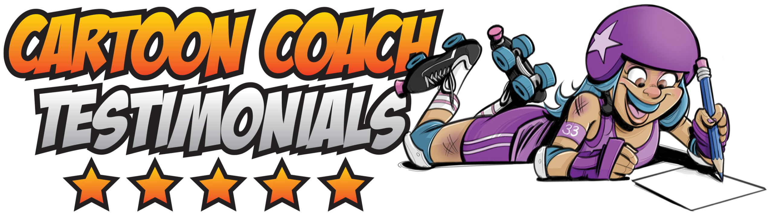 Cartoon Coach Testimonials Derby Girl 5 Stars